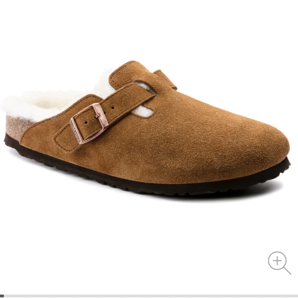 Birkenstock Boston suede shearling sz 38